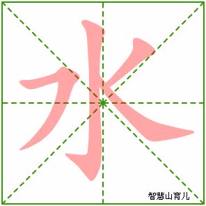 水的筆順|水字笔画、笔顺、笔划